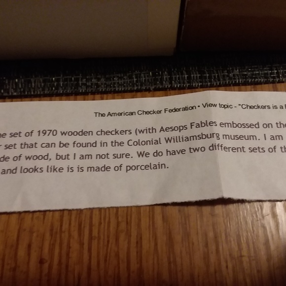 Vintage wooden checkers set - Picture 2 of 3